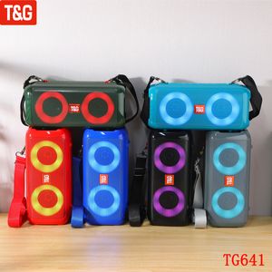 TG641 Taşınabilir Kablosuz Bluetooth Hoparlör LED Işık Açık Müzik Çalar FM Radyo Dahili Mikrofonlu Stereo Hoparlör