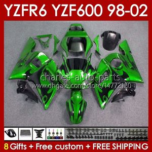 Yamaha Yzf R6 R 6 YZF600 600cc 98-02 Bodywork 145No.39 YZF 600 CC YZF-600 YZFR6 98 99 00 01 02 Frame YZF-R6 1998 1999 2000 2001 2002 Tam Kaplama Yeşil Flames Blk Blk