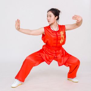 Erkek Eşofman Unisex Tai Chi Giyim Çin Dövüş Sanatları Üniforma Çocuk Eğitim Nanquan Giyim Uygulama Üst   Pantolon Yaz Rekabet Suits