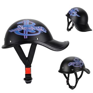 Motosiklet kaskları 1pc retro kask moto scooter vintage yarım yüz bisikletçisi motosiklet kaza casco