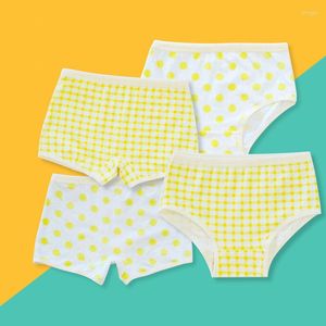 Calcinha primavera e outono, menina de algodão respirável boxer mixer combina com o padrão de desenho animado 4 pcs muito lotpanties