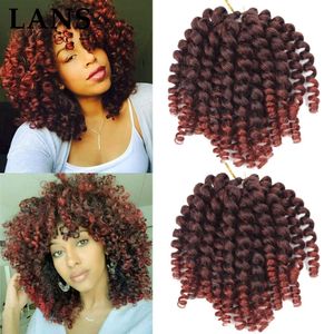 8 inç Justy Wand Curl Tığ Örgileri Saç 20 Standlar/Paket Jamaika Bounce Siyah Kadınlar İçin Sentetik Saç Uzatma LS08