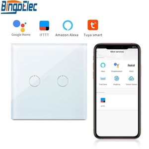 BingoElec 2 Gang 1 Way Touch Wi -Fi Switch Smart Home Automation Автоматизация беспроводной стеклянной панели управление настенными переключателями на мобильном телефоне T200605