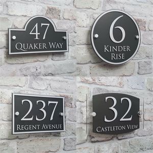 Modern Ev Adresini Özelleştir Plak Kapı Numarası İşaret Adı Plakalar Cam Etkisi Akrilik 220706