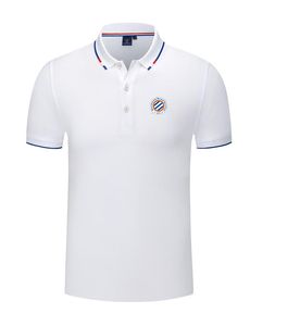 Montpellier HSC Мужская и женская рубашка-поло из шелковой парчи с короткими рукавами, спортивная футболка с лацканами, логотип может быть настроен по индивидуальному заказу