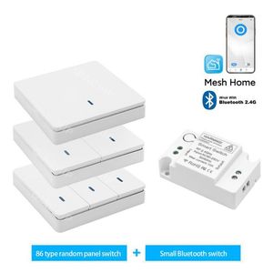 Smart Automation Modules Wireless Mesh Home APP Remote Control Dual-Control Switch RF 2.4G Free Stickers Wiring On-Off Device Mobile Phone A