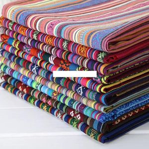 Largura estilo étnico estilo boêmio estofamento listrado de tecido listrado tecido de algodão de algodão decoração de casa suprimentos de artesanato de moda tecidos tecidos
