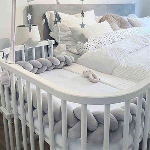 Protetor de cama de bebê 2M/3M Berços infantis Protetor de berço trançado de nó de bebê Almofada para recém-nascido G220421