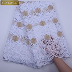 SJD Lace mais novo Nigeriano Africano Cotton Lace Fabric 2020 barato de alta qualidade Voile Swiss Lace Punch Cotton for Wedding Dressa1800 T200619