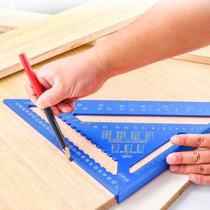 12 inch Metric Angle Ruler Aluminum Alloy Triangular Measuring Woodwork Speed Square Triangle Protractor
