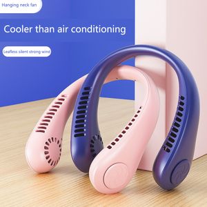 Portable Lazy Bladeless Hanging Neck Fan Rechargeable Wearable Head Fan Hands Free USB Mini Fan Traveling Outdoor Sports Fans