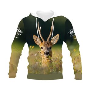 Sonbahar/Kış Yeni 3D Av Geyiği Baskı Hoodie Avrupa ve Amerikalı Erkekler Gevşek Kazak Hoodie