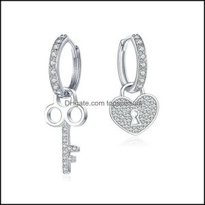 Body Arts S925 Sterling Sier Earrings Dangle Lock And Key Women Ear Ring Jewelry For Girls Drop Delivery 202 Topscissors Dhsxx