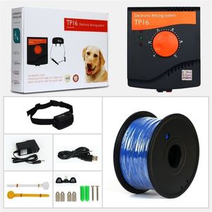 TP16 Pet Dog Electric Fence System Rechargeable Waterproof Adjustable Dog Training Collar Electronic Fencing Containment System 220812