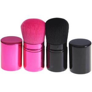 Макияж щетки Новые нежно -розовые черные выдвижные инструменты для макияжа с выявленной порошкой