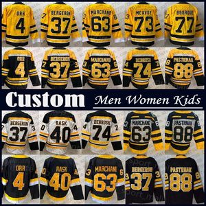 Patrice Bergeron David Pastrnak Boston Hokey Forması Özel Bruins Brad Marchand Taylor Hall Tyler Bertuzzi Nick Foligno Linus Ullmark Charlie Coyle David Krejci