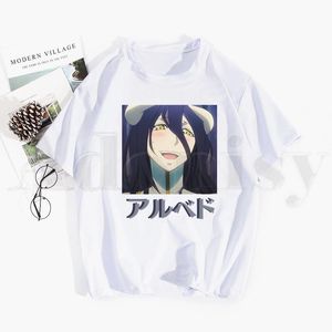 Erkek Tişörtler Ainz Ooal Elbise Harajuku Anime Overlord Albedo Tshirt Hip Hop Kız Baskı Top Tees Tshirts Moda Yaz T-Shirtmen