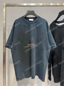 22ss Erkek Kadın Tasarımcılar T Gömlek Tee Makas Delik Break Kısa Kollu Adam Ekip Boyun Paris Streetwear Beyaz Siyah Kırmızı Xinxinbuy XS-L