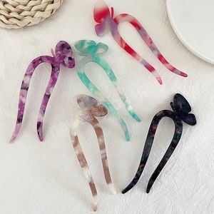 Chinese Style Hair Sticks Vintage Acetate Butterfly Chopstick Women Hairpins Hair Clips Pins Wedding Hair Jewelry Accessories