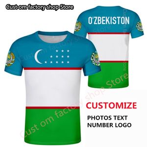 Uzbekistan футболка DIY DIY Бесплатное название номера женские мужчины смешная новинка футболка с коротким рукавом топы унисекс одежда 220616