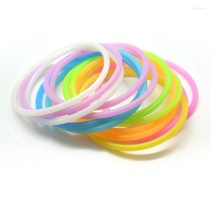 Очарование браслетов 10 шт./20 шт. Ночной светящий браслет Gummy Silicone Diy Rubberscharm Hairscharm Kent22