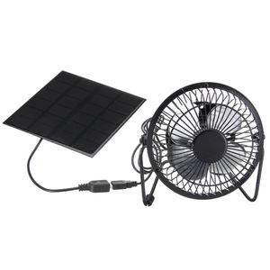 Mini Güneş Paneli Powered Ventilatör Fan Taşınabilir 5W 4 inçlik Sera Güneş Egzoz Fanları Ofis Açık Köpek Tavuk Evi
