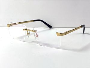 Yeni satış gözlük 0167 çerçevesiz 18 k çerçeveler altın kaplama ultra hafif kare çerçevesiz optik gözlük erkekler iş tarzı gözlük