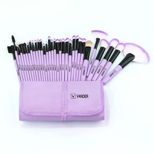 32pcs Makeup Brushes Purple Professional Высококачественные натуральные волосы косметические основания порошкообразной румяной набор для век набор 220623