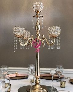 75cm uzunluğunda cam mum tutucu ucuz kristal top çubuk centerpieces düğün büyük etkinlik masası üst merkez parçaları dekorasyon