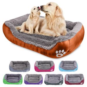 S-3XL Dogs Bed For Small Medium Large Dogs Big Basket Pet House Waterproof Bottom Soft Fleece Warm Cat Bed Sofa House 8 Colors 201225