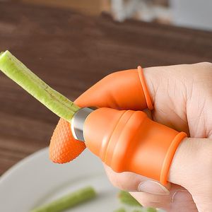Silikon Başparmak Bıçak + 5 adet Parmak Koruyucu Dişliler Kesme Sebze Hasat Bıçak Pinching Bitki Bıçak Makas Bahçe Eldiven Ücretsiz DHL