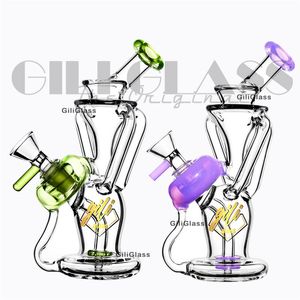 7,2 Zoll schöne Milchfarben Recycler Dab Rig Wasserpfeifenbongs Perkolator Heady Circle Glasbong Hitman Pipe Bohrinseln Wachs Quarz Banger Wasserpfeifen