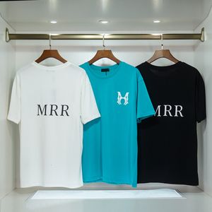 2024 Yeni Tasarımcı Gelgit Tişörtleri Boyama Mektubu Lamine Baskı Kısa Kollu Yüksek Sokak Gevşek Büyük Boy Günlük T-Shirt Pamuk Grafik Üstler Erkek ve Kadınlar İçin S-3XL
