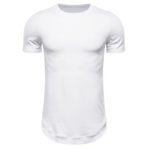 Erkek T-Shirt Kore Tarzı Ince Vücut Katı Renk Erkekler Yaz 2022 Serin Kısa Kollu T-shirt O-Boyun Yaka Moda Erkek Tees Için Tops