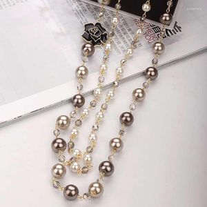 Цепочки моды длинное ожерелье Женское корейская жемчужина для женщин 2022 Ювелирные украшения оптом