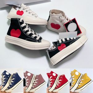 Top Garcons 70s Merhaba Oynat Çocuklar Tuval Ayakkabılar Klasik Bebekler Klasik Bebekler Siyah Beyaz Kırmızı Donanma Sarı Yelken Çocuklar Düz yürümeye başlayan çocuk kaykay Sneakers Boyutu 23-35