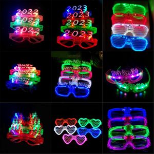 Óculos de LED para festas que brilham no escuro Halloween Natal Casamento Carnaval Festa de aniversário Adereços Acessório Neon Brinquedos Piscantes