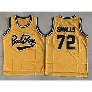 XFLSP Ucuz Film Basketbol Formaları Kötü Boy Notorious Büyük 72 Biggie Smalls Jersey Erkekler Spor Tüm Dikişli Sarı Renk En Kaliteli Satışa