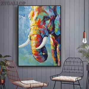 Elefante Canvas Arte Pintura A óleo Da Arte Animal Impressão Impressão Cartaz Moderna decoração Pintura de parede para a sala de estar Decoração fotos