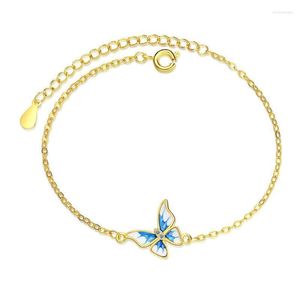 Ссылка цепочка 2022 K- аксессуары мод Blue Original Butterfly Bracelet Женские украшения роскошная пара сувениры и подарки для подруги Tru