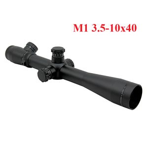 M1 3.5-10x40 Kapsam Işıklı Kırmızı Yeşil Mavi Mil-Dot Yan Tekerleğe Tüfek Av Tüfek Optikleri