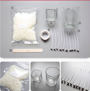 Комплект для изготовления свечей соевый восковая ароматерапия выполнение набора - ящик для хранения со стеклянными банками