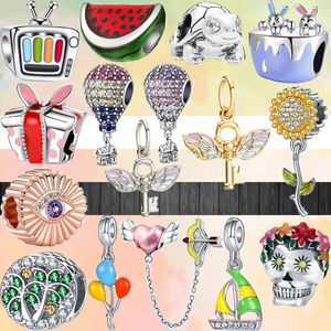 925 браслетные чары для Pandora Charm Set Original Box Fashion Mite Devil Eyes Angel Wings Balloon European Bead Collece Charms Jewelry