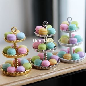 112 Ölçekli Sevimli Mini Macaron Minyatür Dollhouse Kek Tripod Pretend Bebek Mutfak Oyuncak Aksesuarları için Simülasyon Yiyecekleri 220725