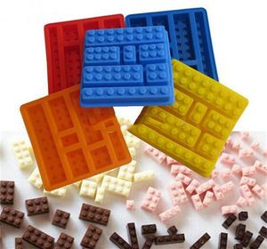 Toptan Dondurma Araçları Kare Lego Oyuncak Tuğla Şekli Silikon Fandont Çikolata Kalıp Buz Küp Kalıp Kek Bakeware