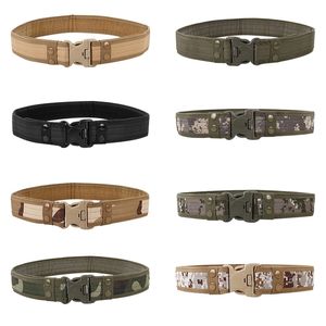 Army Style Combat Belts Quick Release Tactical Belt Fashion Men Canvas Waistband Outdoor Hunting Camouflage Waist Strap 220624