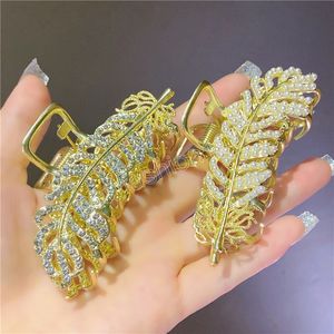 Rhinestone Metal Hair Claw Clip For Women Girls Shiny Barrette Hairpin Crystal Pearl Hair Accessories Jewelry Gift