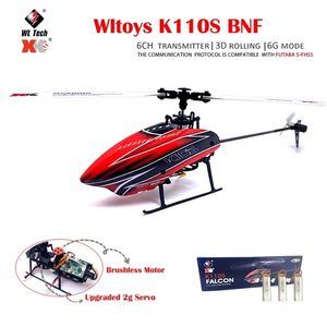 WLTOYS XK K110S RC Helikopter BNF 2.4G 6CH 3D 6G Sistemi Fırçasız Motor Quadcopter Uzaktan Kumanda Drone Oyuncaklar Çocuklar Hediyeler için 220321