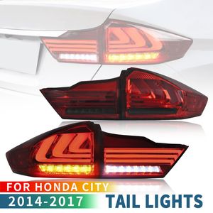 Браун / красный хвостовой свет дневное беговое освещение для Honda City 2014-2017 автомобиль LED Taillight Assemblight модифицированная тормозная противотуманная лампа