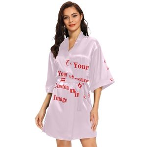 Moda saten uzun kadınlar sarar elbise bahar bornoz pijamaları seksi v boyun cüppe bayanlar özel görüntü 220711